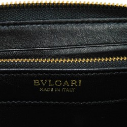 Bulgari BVLGARI Long Wallet Zip Charm Grain Calf RFID Bvlgari Black 280561 Men Women