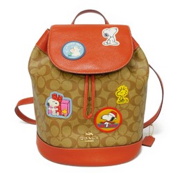 Coach COACH Rucksack Backpack Dempsey Drawstring Daypack Beige Signature Snoopy Peanuts CE853 Women's Bag