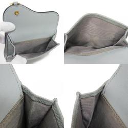 Christian Dior Dior Trifold Wallet Saddle Compact Grained Calf Gray D Stone S5653CBAA_M41G Men's Women's Billfold