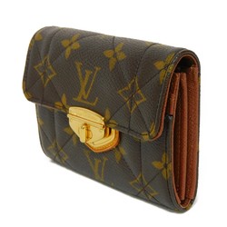 LOUIS VUITTON Bifold Wallet Portefeuille Compact Turn Lock Twist Stitch Monogram Etoile Maron M63799 Men Women Bill Purse