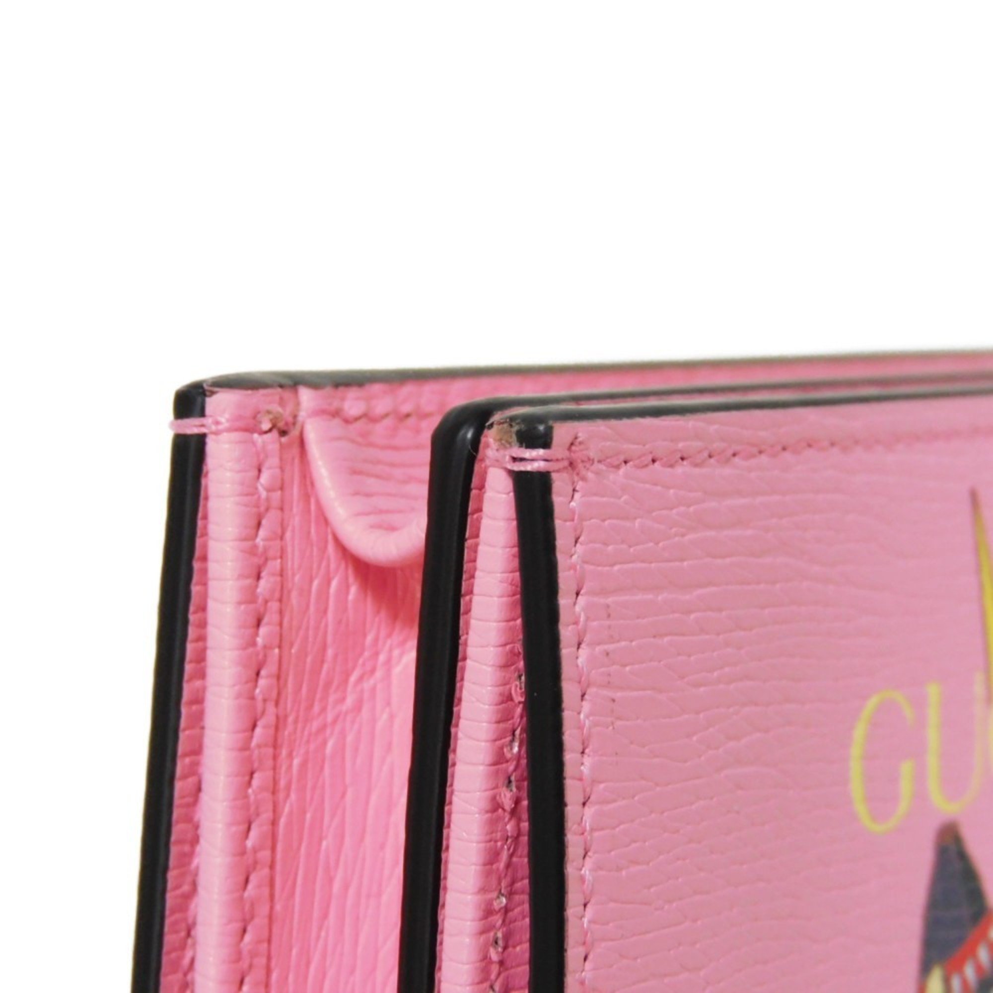 GUCCI Bifold Wallet Bananya Compact Banana Lightning Bolt Pastel Pink Light 701009 Women's