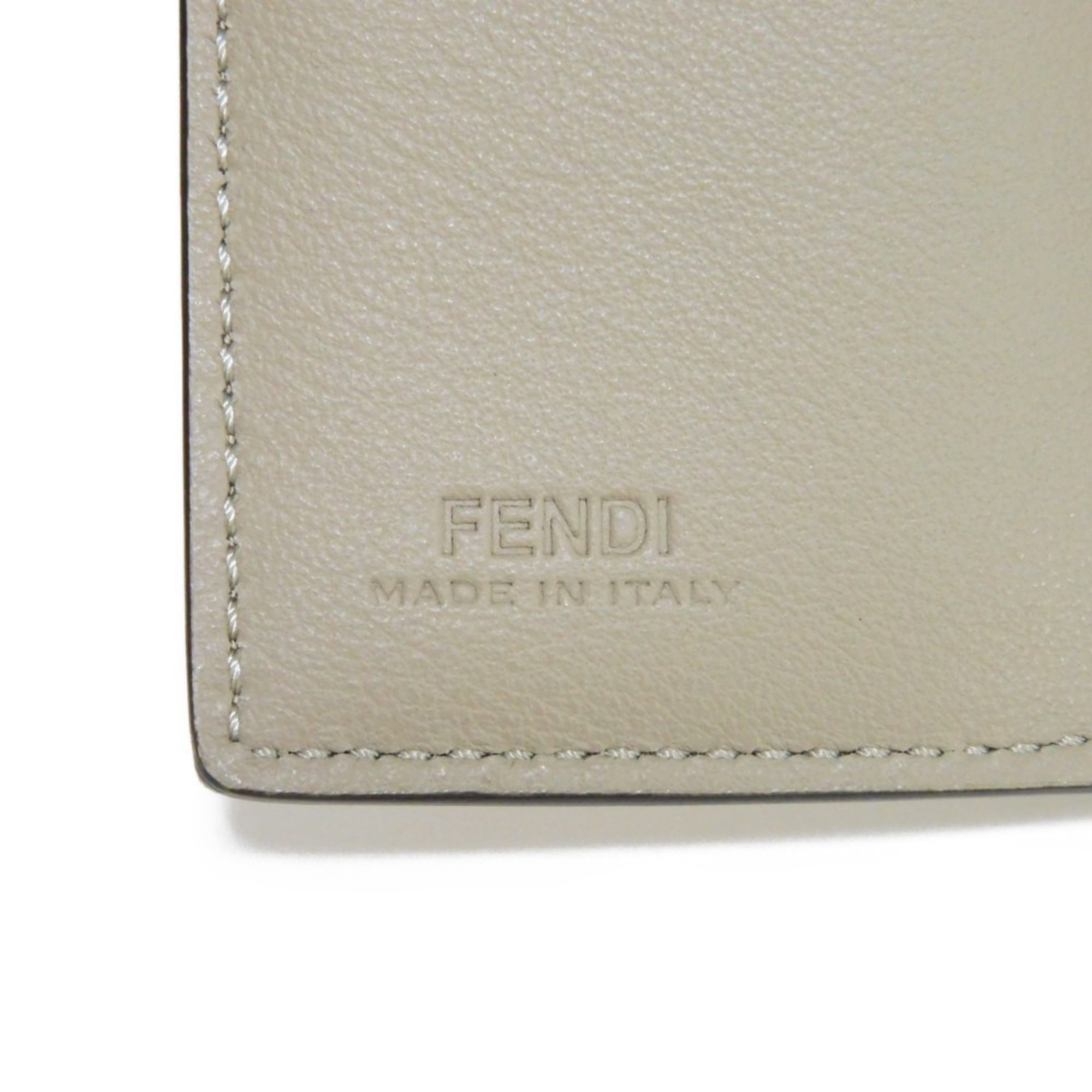 FENDI Trifold Wallet Peekaboo Micro Cuoio Rome Twist Lock Panna Selleria 8M0426 A91B F1A1Y Women's