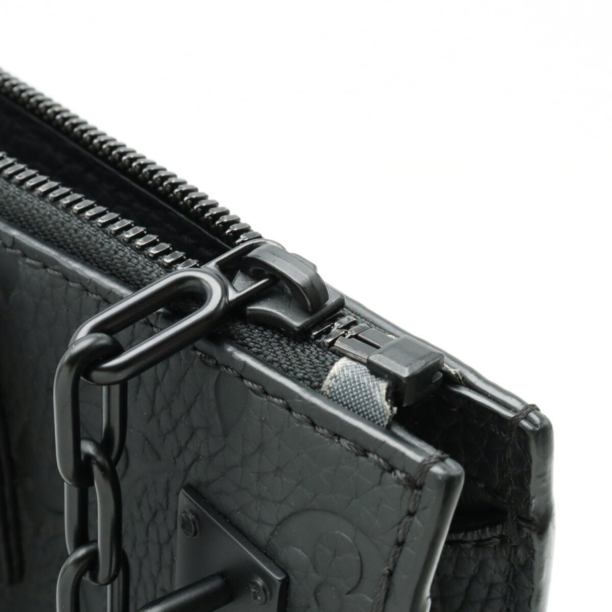 LOUIS VUITTON Monogram Taurillon Sac Pla Tote Bag Shoulder Noir Black M55924