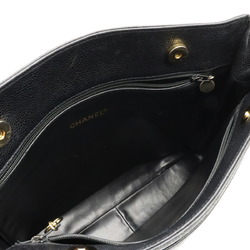 CHANEL Cocomark Tote Bag Shoulder Caviar Skin Leather Black
