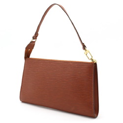 LOUIS VUITTON Epi Pochette Accessoire Pouch Handbag Leather Kenya Brown M52943