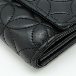 LOUIS VUITTON Portefeuille Capucines Flower Quilting Bifold Long Wallet Lambskin Leather Noir Black M68590