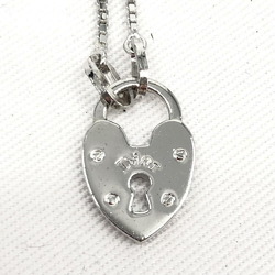 Christian Dior Heart Padlock Necklace Silver