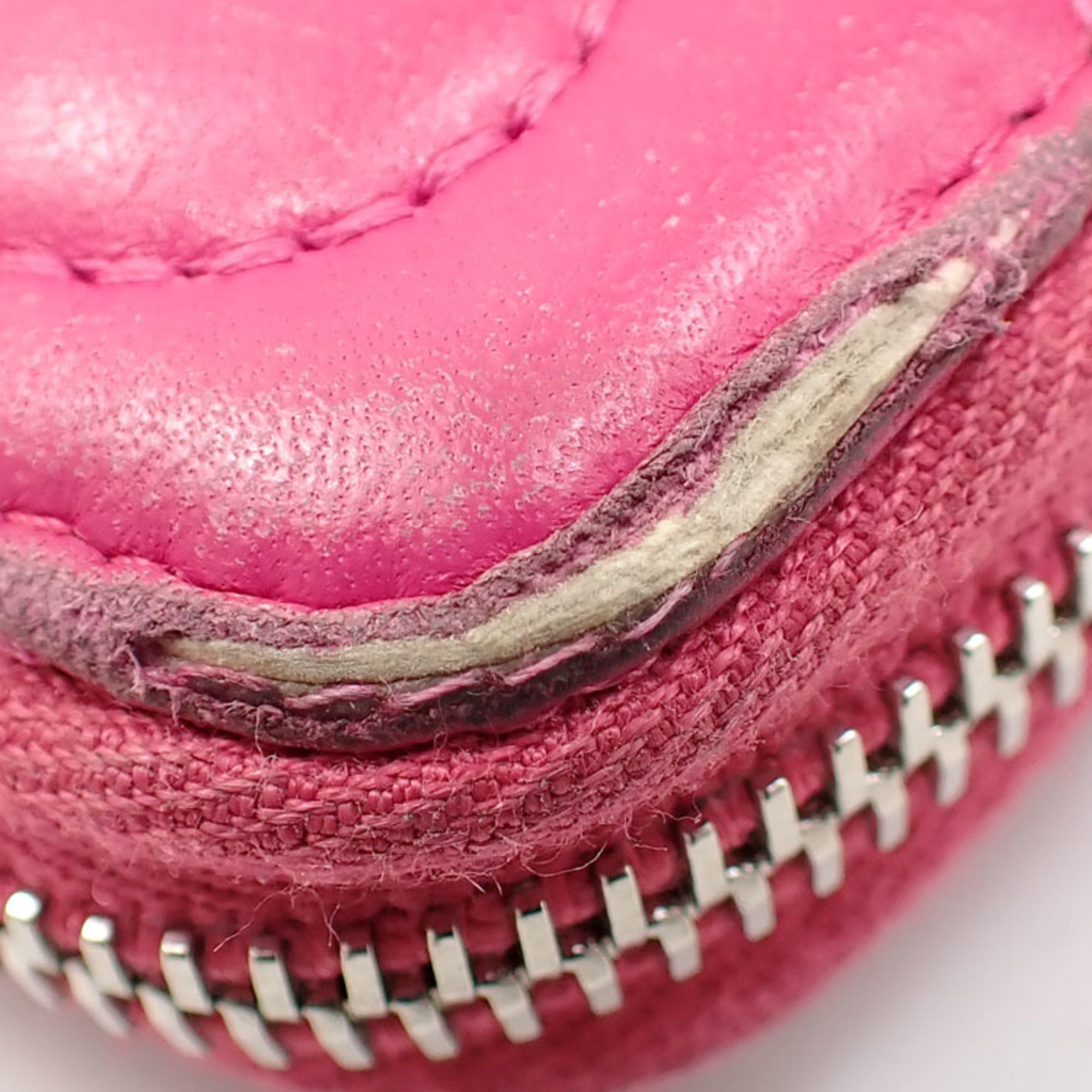 Chanel Round Long Wallet Women's Pink Lambskin Camellia A210809