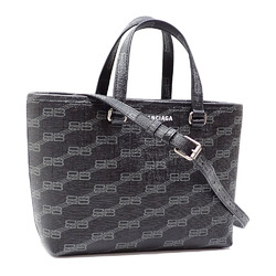 Balenciaga Handbag Signature Small Shopper Women's Black PVC 702699 BB Monogram A6046773
