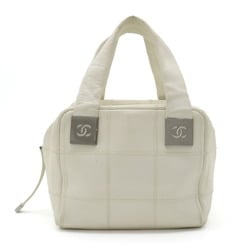 CHANEL Chanel Chocolate Bar Coco Mark Handbag Boston Bag Leather Ivory White