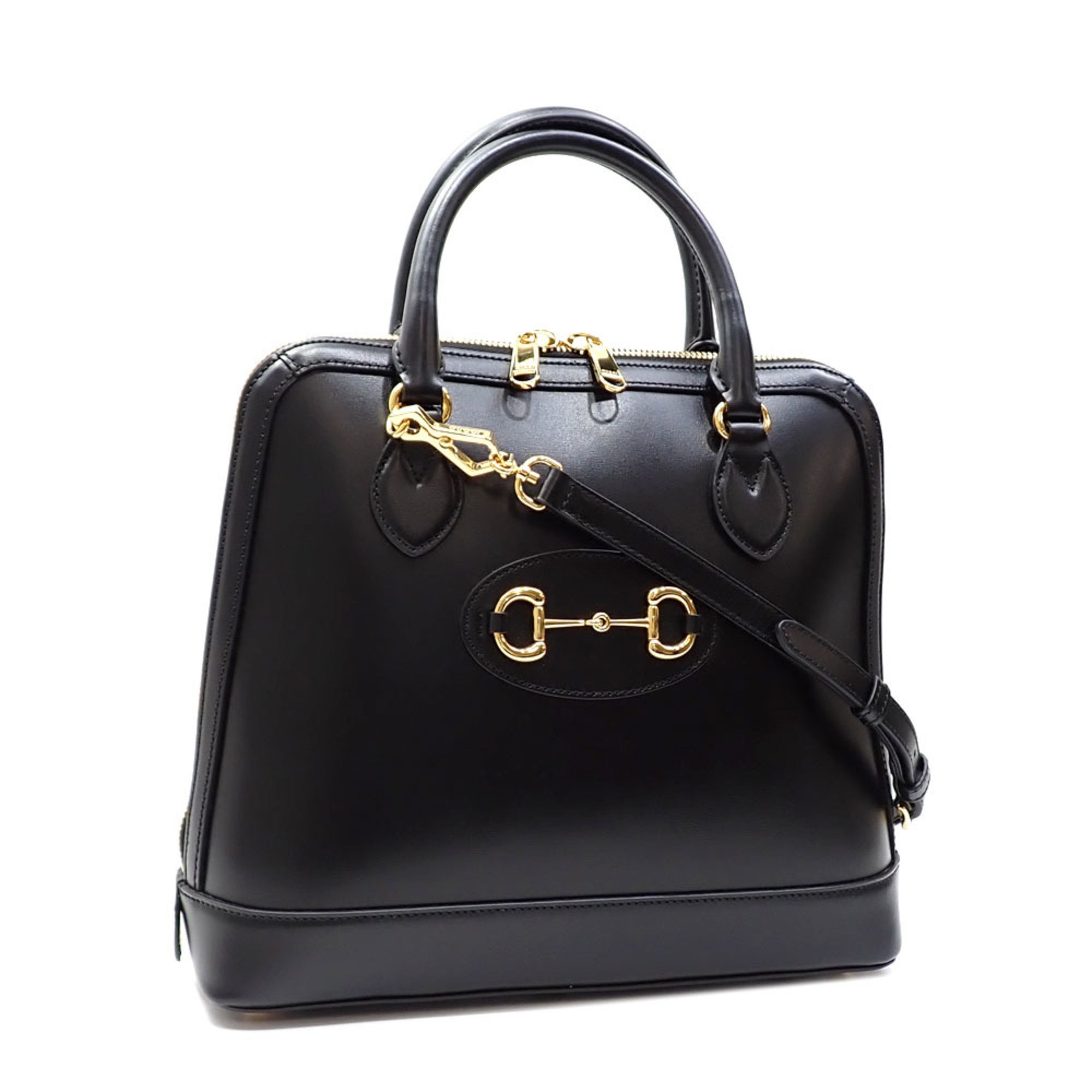 Gucci Handbag Women's Black Calf Leather 620850 Horsebit A6046573