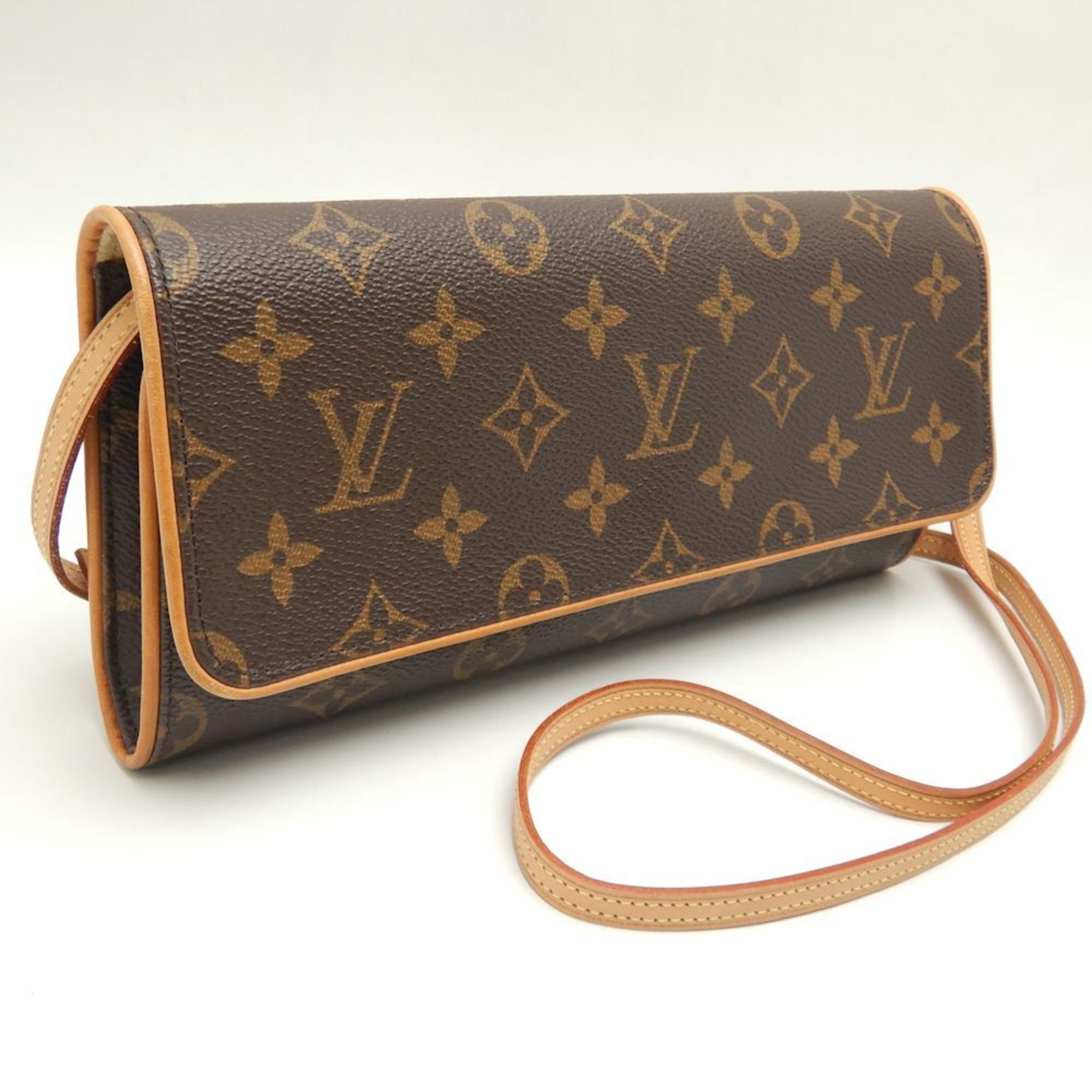 LOUIS VUITTON Monogram Pochette Twin GM M51852 Shoulder Bag Brown 251457