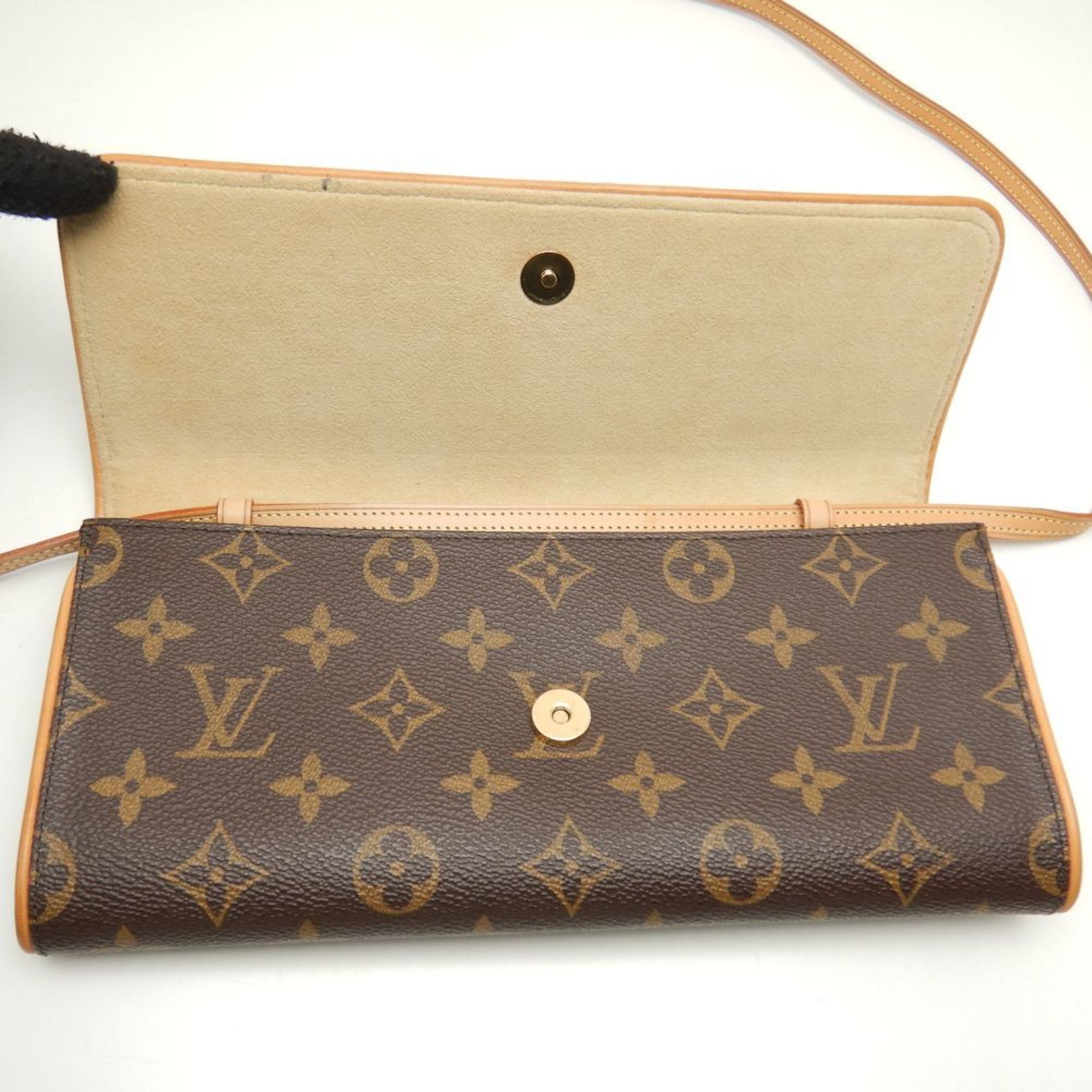 LOUIS VUITTON Monogram Pochette Twin GM M51852 Shoulder Bag Brown 251457