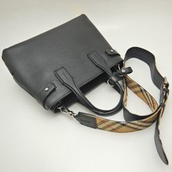 BURBERRY SMALL BANNER 4076748 Handbag Leather Black Ladies