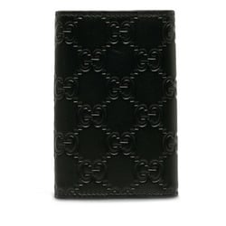 Gucci Guccisima Interlocking G Key Case 6 Rows 473924 Black Leather Men's GUCCI