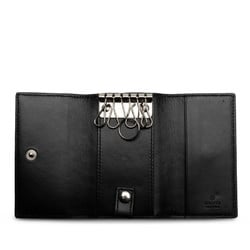 Gucci Guccisima Interlocking G Key Case 6 Rows 473924 Black Leather Men's GUCCI