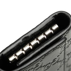 Gucci Guccisima Interlocking G Key Case 6 Rows 473924 Black Leather Men's GUCCI