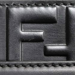 FENDI Zucca embossed leather shoulder bag black 7V37 men's women's