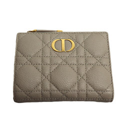 Christian Dior Cannage Dahlia Compact Wallet Bifold Beige S5173UWHC Women's
