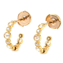 TIFFANY&Co. Tiffany K18YG PG Jazz Circle Earrings Diamond 3.3g Cobblestone Hoop Milgrain Ladies