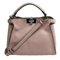 FENDI Selleria Peekaboo Essential 2Way Shoulder Bag Pink 8BN302 SMT F1B5C Women's