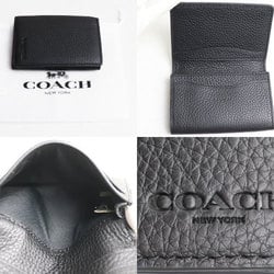 COACH Business Card Holder/Card Case Black 91308 QB BK Outlet Men's