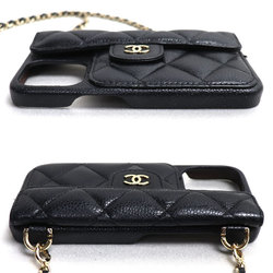 CHANEL Timeless Classic Line (IPHONE 14 PRO) iPhone Case Black AP3553 Women's