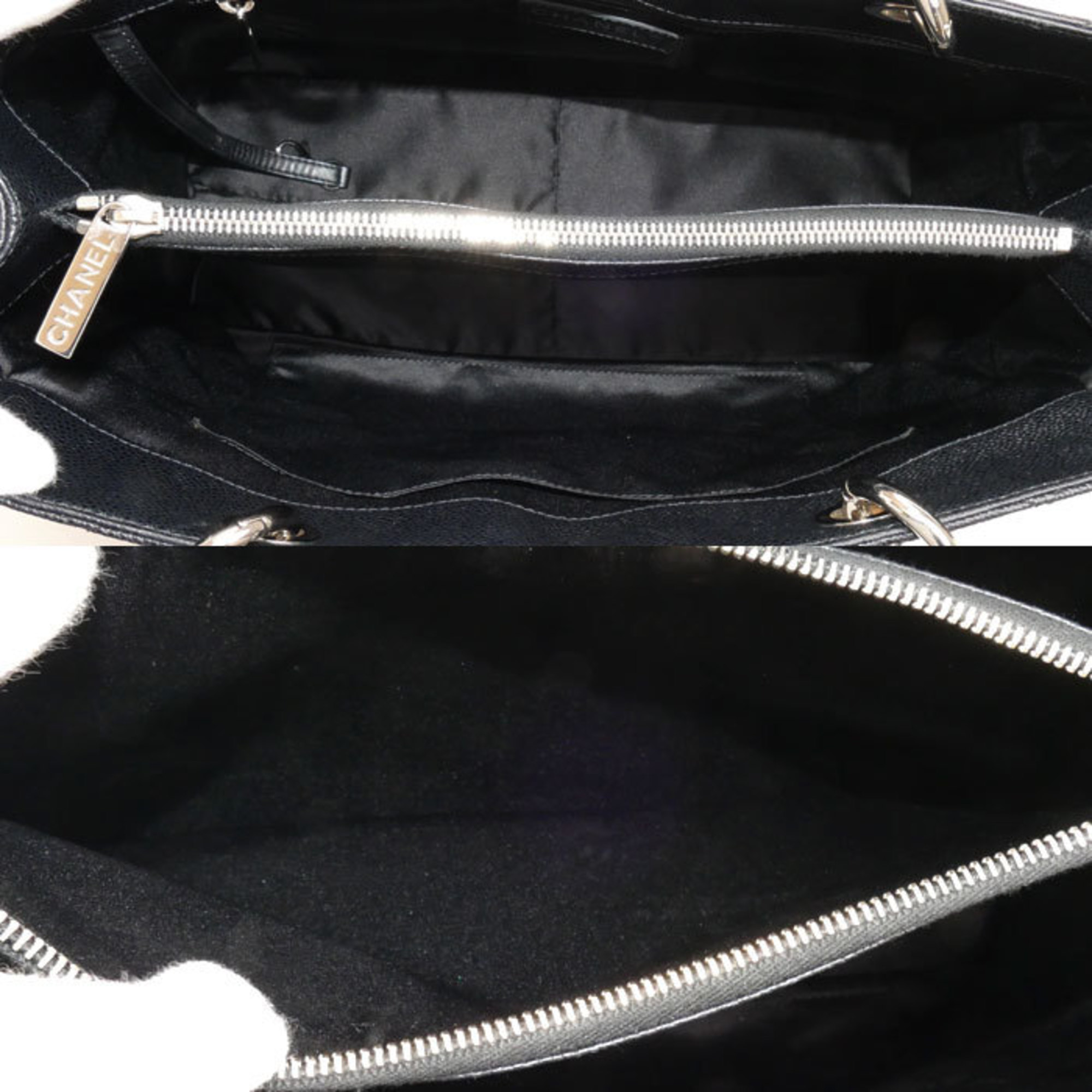 CHANEL Chanel Reprint Chain Tote GST Bag Black A20995 Caviar Skin Women's
