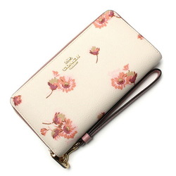 COACH Coach Long Zip Around Wallet with Multi Floral Print Round Chalk C4455 IMCAH Women's