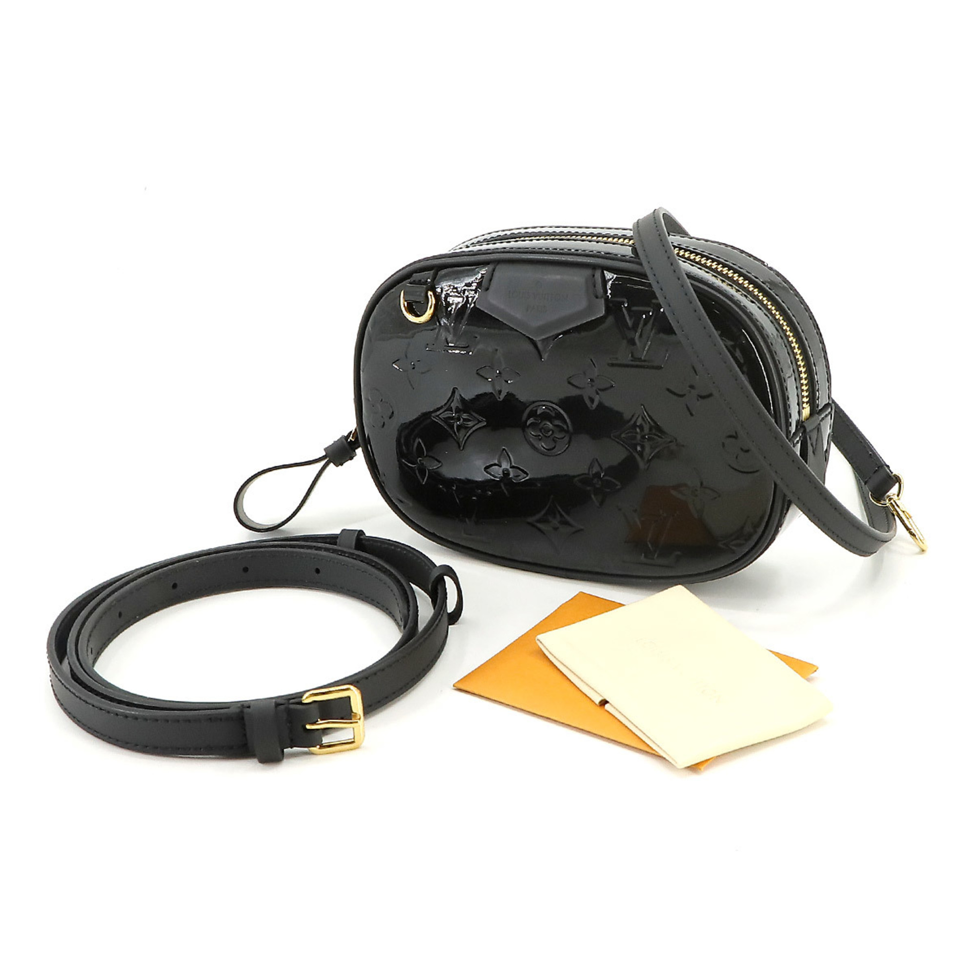 LOUIS VUITTON Vernis 2way shoulder belt bag leather black M90464 Belt Shoulder Bag