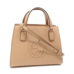Gucci Soho Handbag Women's Beige Leather 607722 A6046591