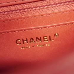 Chanel Shoulder Bag Matelasse Chain Lambskin Red Ladies