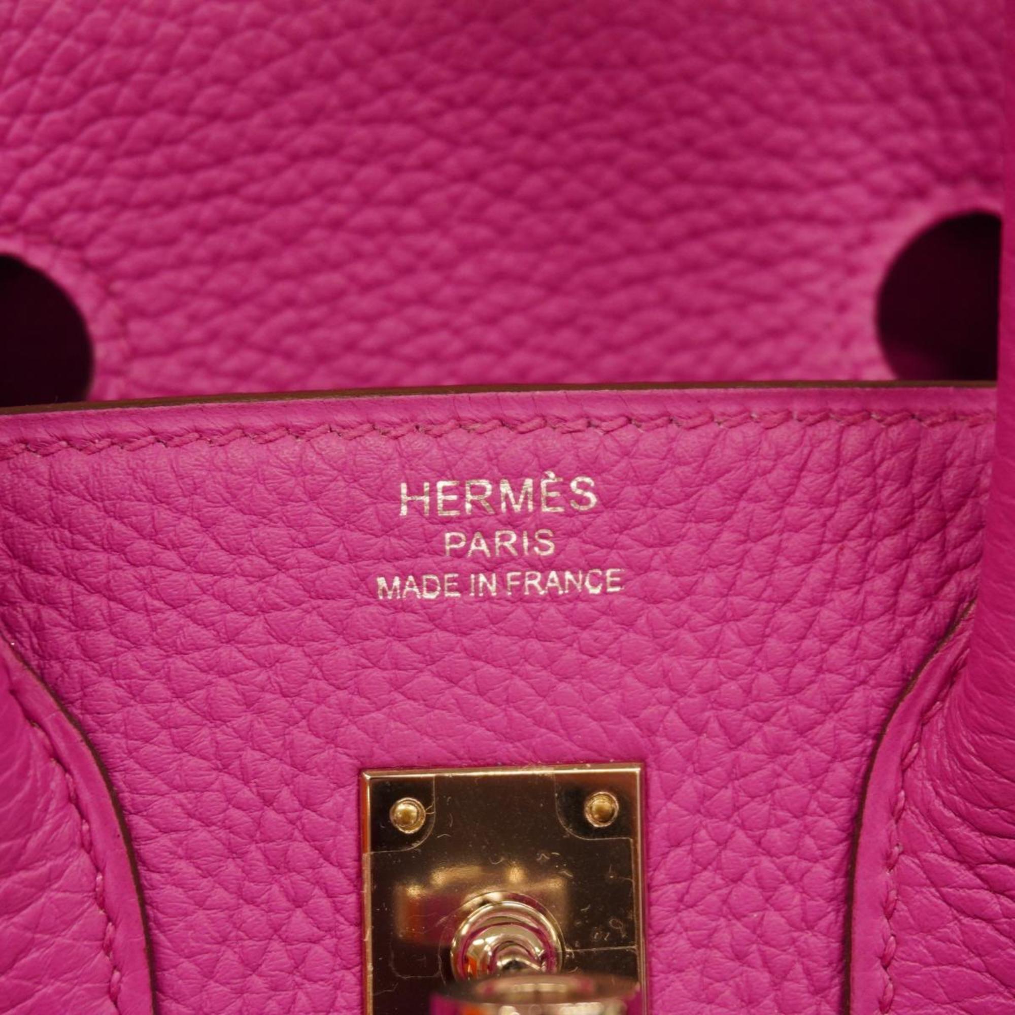 Hermes Handbag Birkin 25 A Stamp Togo Rose Purple Ladies