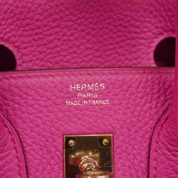 Hermes Handbag Birkin 25 A Stamp Togo Rose Purple Ladies