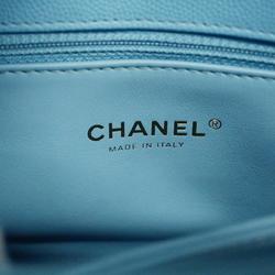 Chanel Handbag Matelasse Chain Shoulder Caviar Skin Light Blue Ladies