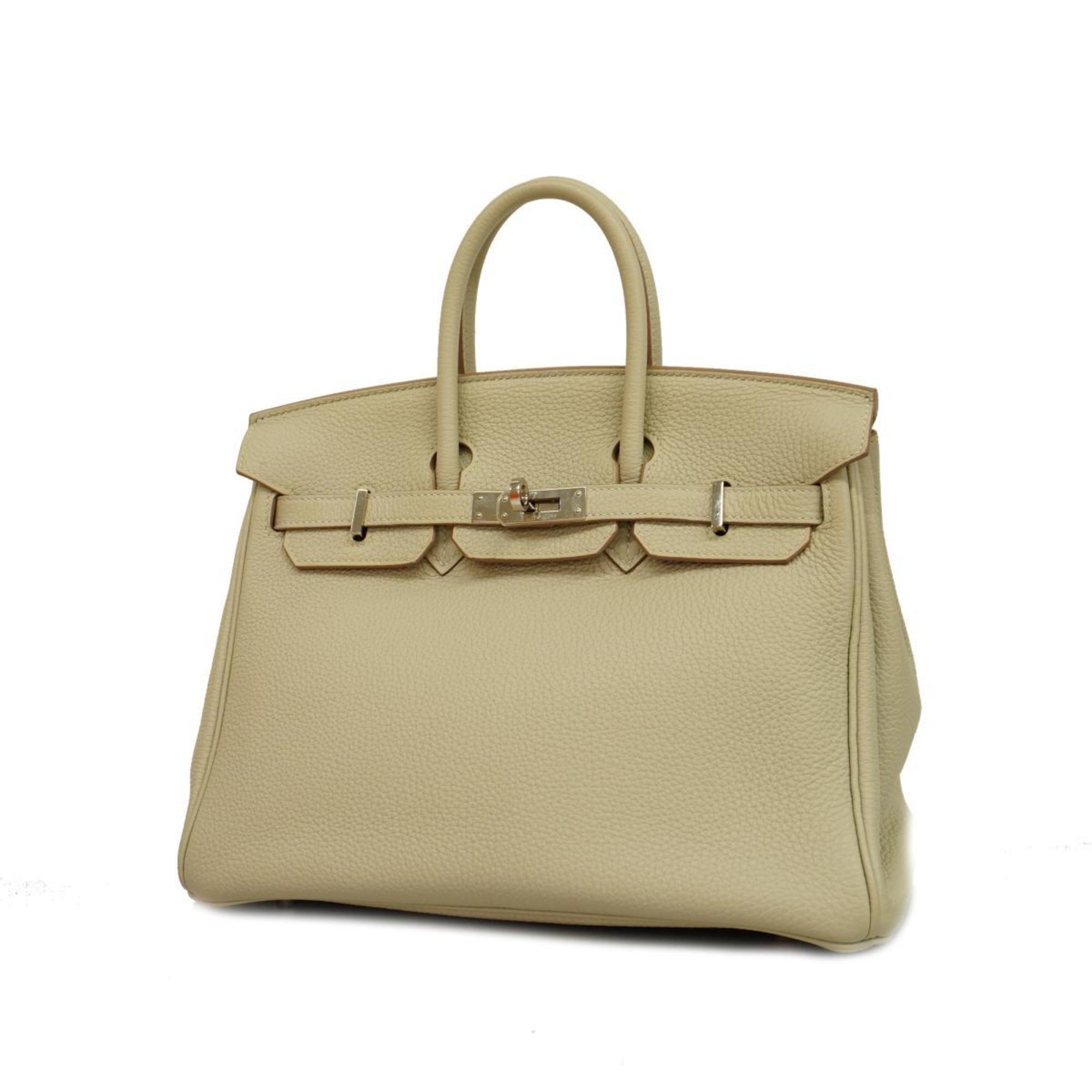 Hermes Handbag Birkin 25 Y Engraved Togo Pearl Gray Ladies