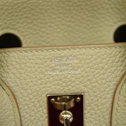 Hermes Handbag Birkin 25 Y Engraved Togo Pearl Gray Ladies