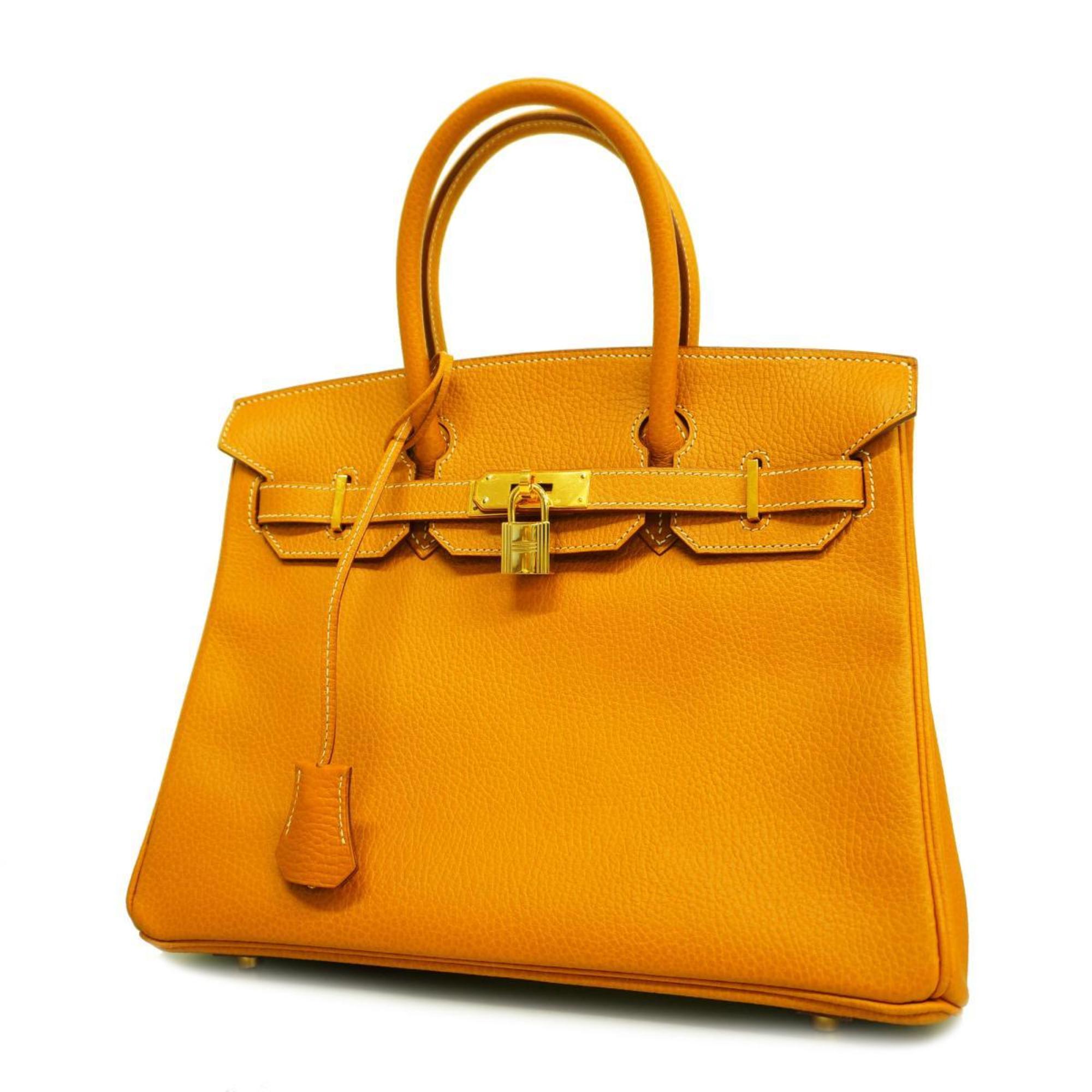 Hermes Handbag Birkin 30 □C engraved Ardennes Natural Ladies