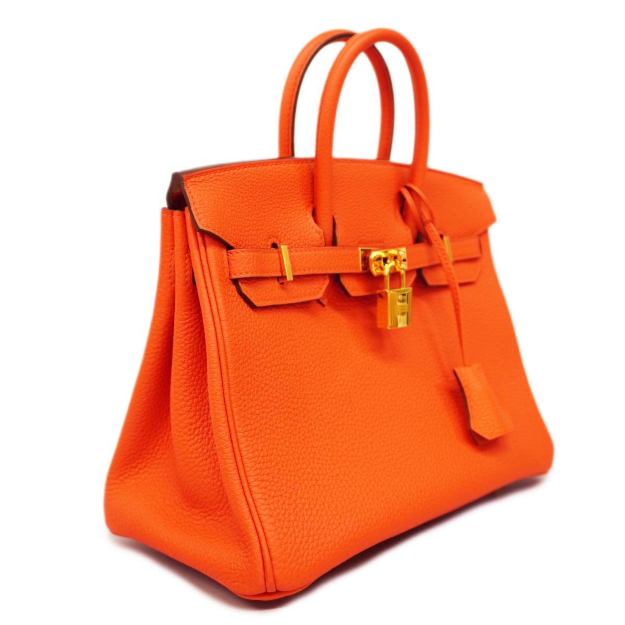 Hermes Handbag Birkin 25 Z Engraved Togo Rouge Tomato Ladies