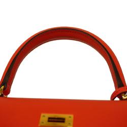 Hermes Handbag Kelly 25 X Vaux Epson Rouge Tomato Ladies