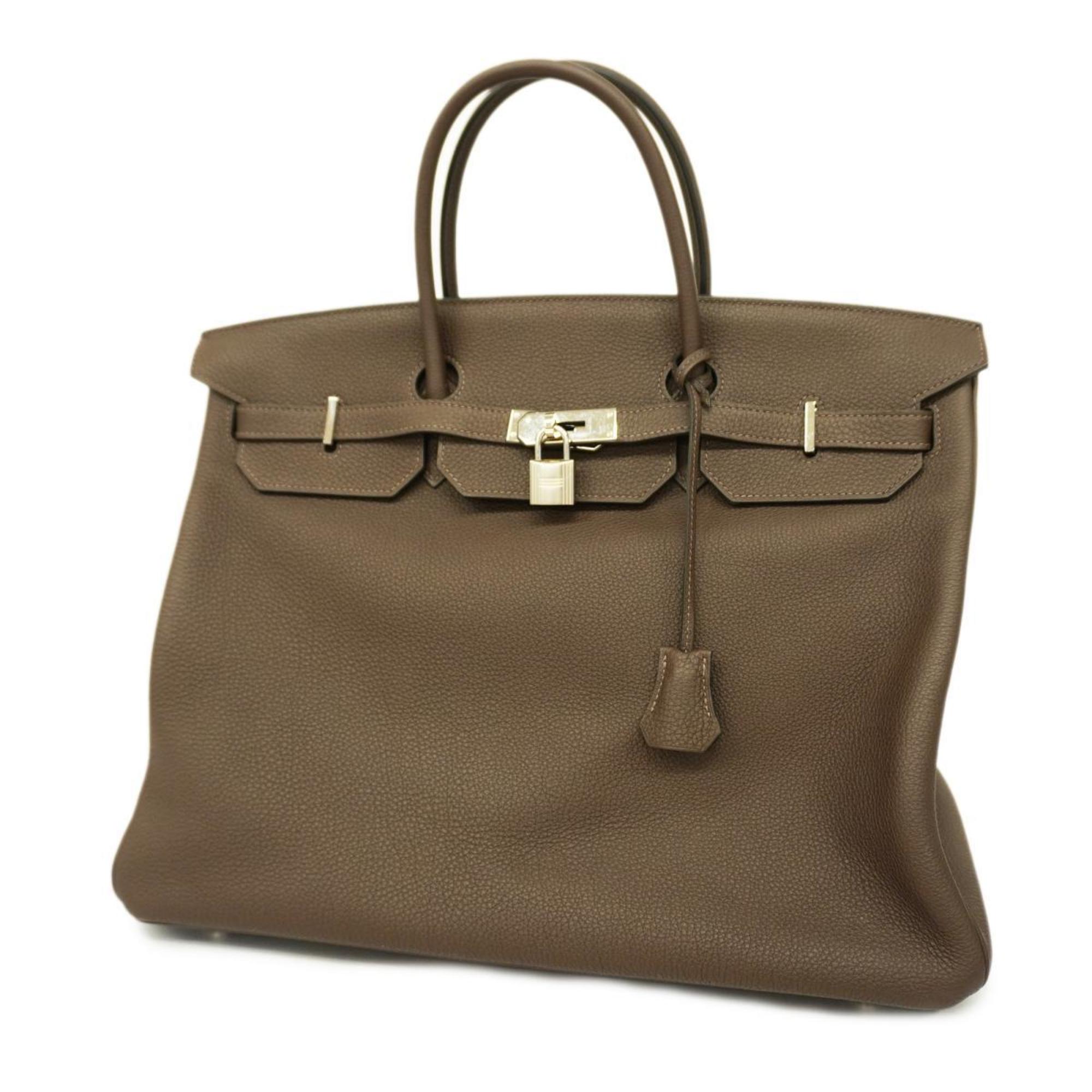 Hermes Handbag Birkin 40 Y Engraved Togo Chocolat Ladies