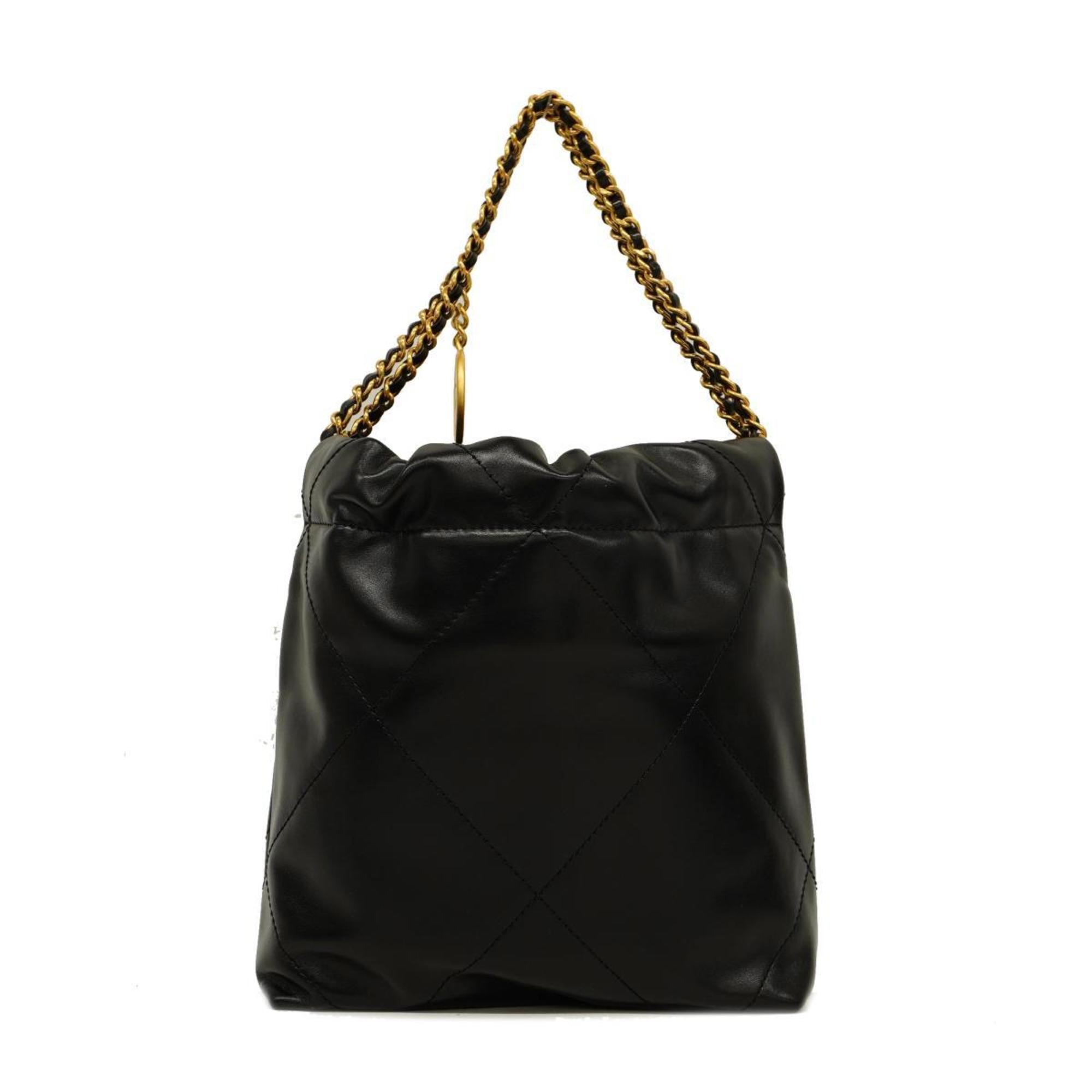 CHANEL handbag CHANEL22 chain shoulder calfskin black ladies