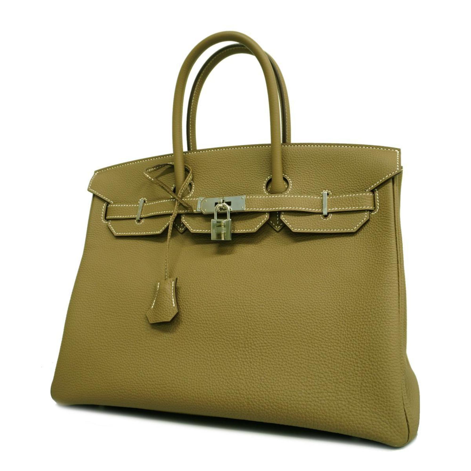 Hermes Handbag Birkin 35 Y Engraved Togo Etoupe Ladies