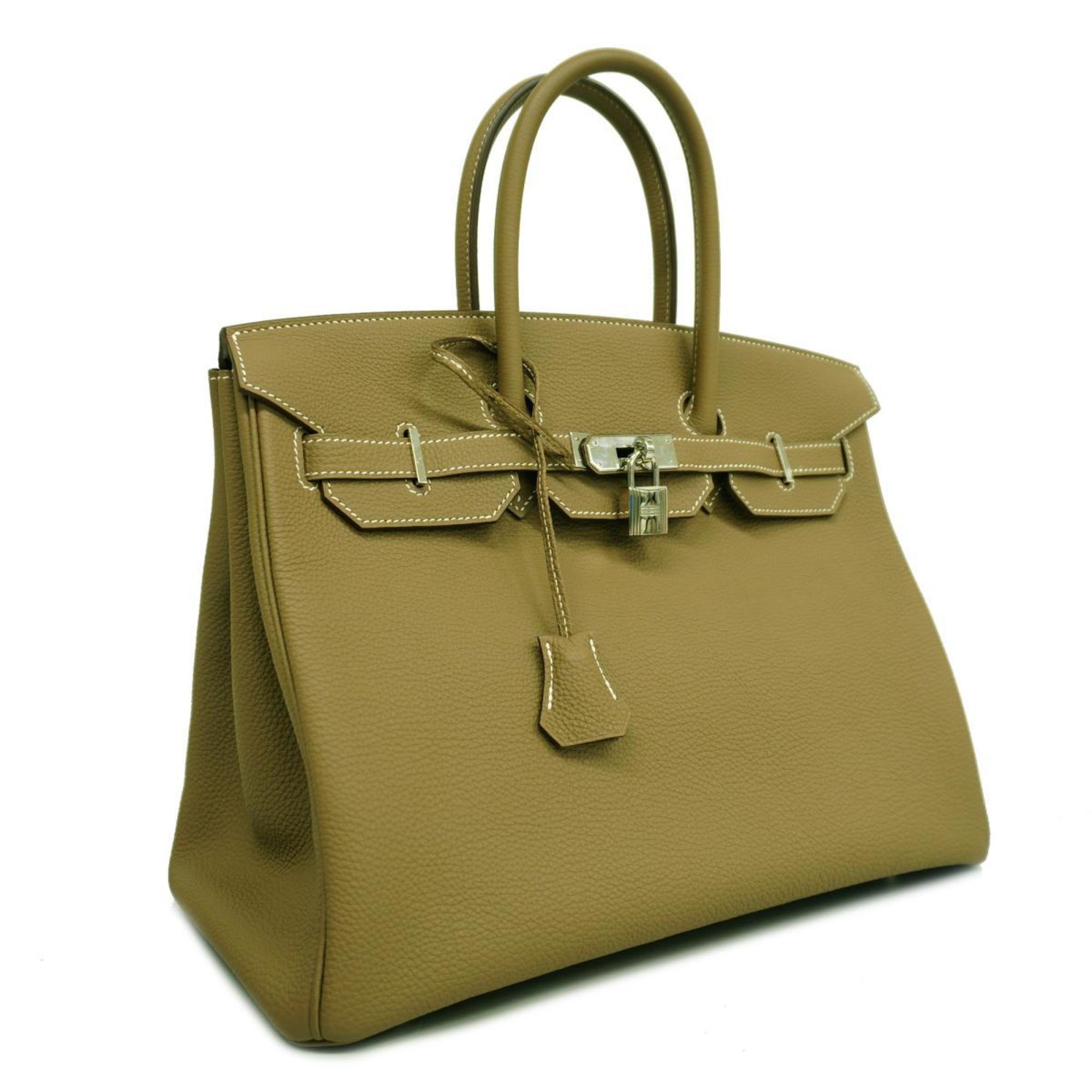 Hermes Handbag Birkin 35 Y Engraved Togo Etoupe Ladies