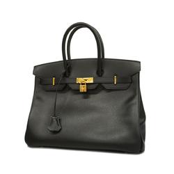 Hermes Handbag Birkin 35 □D Engraved Ardennes Black Ladies