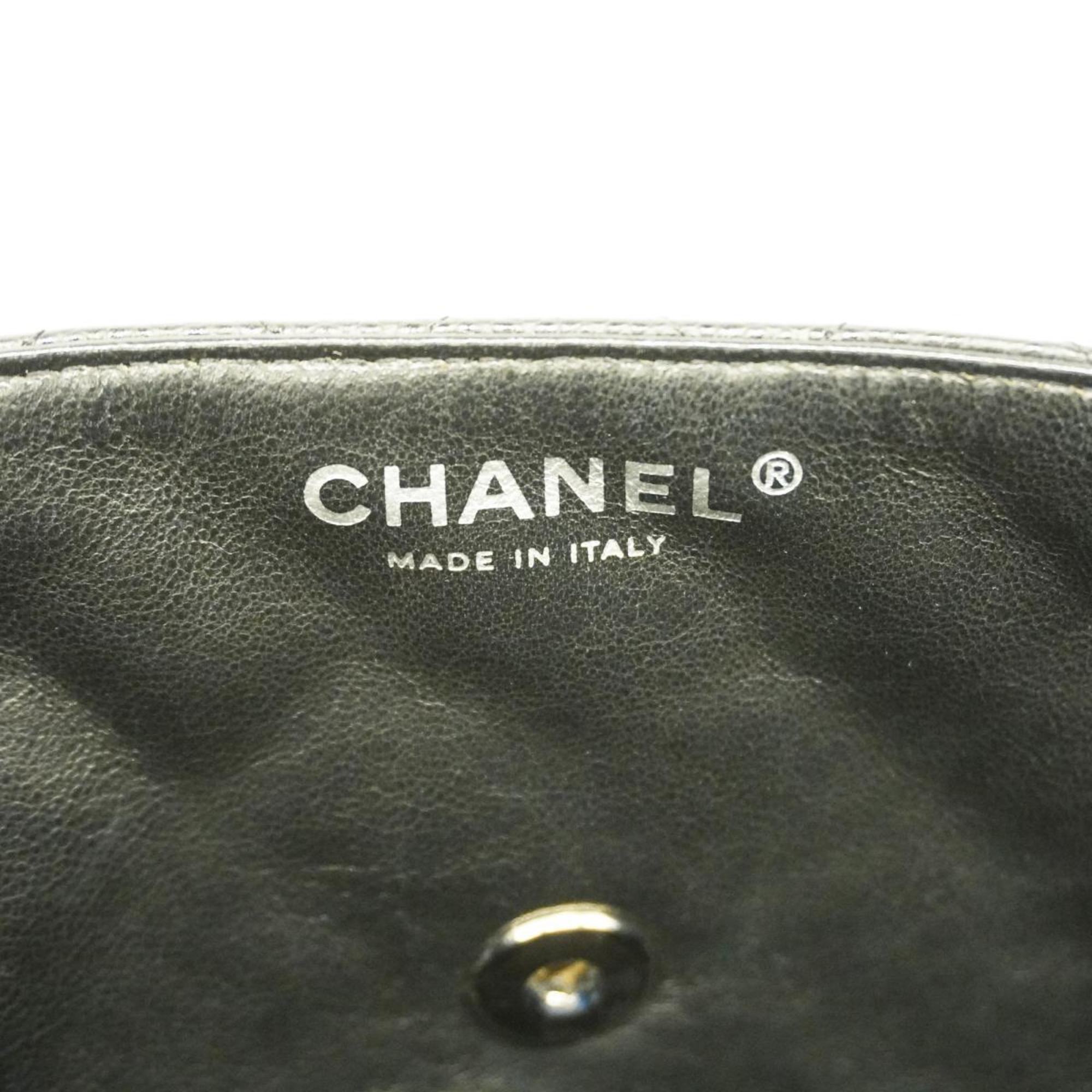 Chanel Shoulder Bag Matelasse Chain Caviar Skin Black Ladies