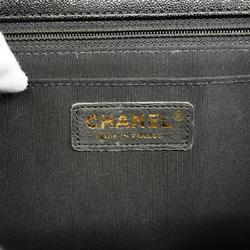 Chanel Shoulder Bag Matelasse Caviar Skin Black Ladies