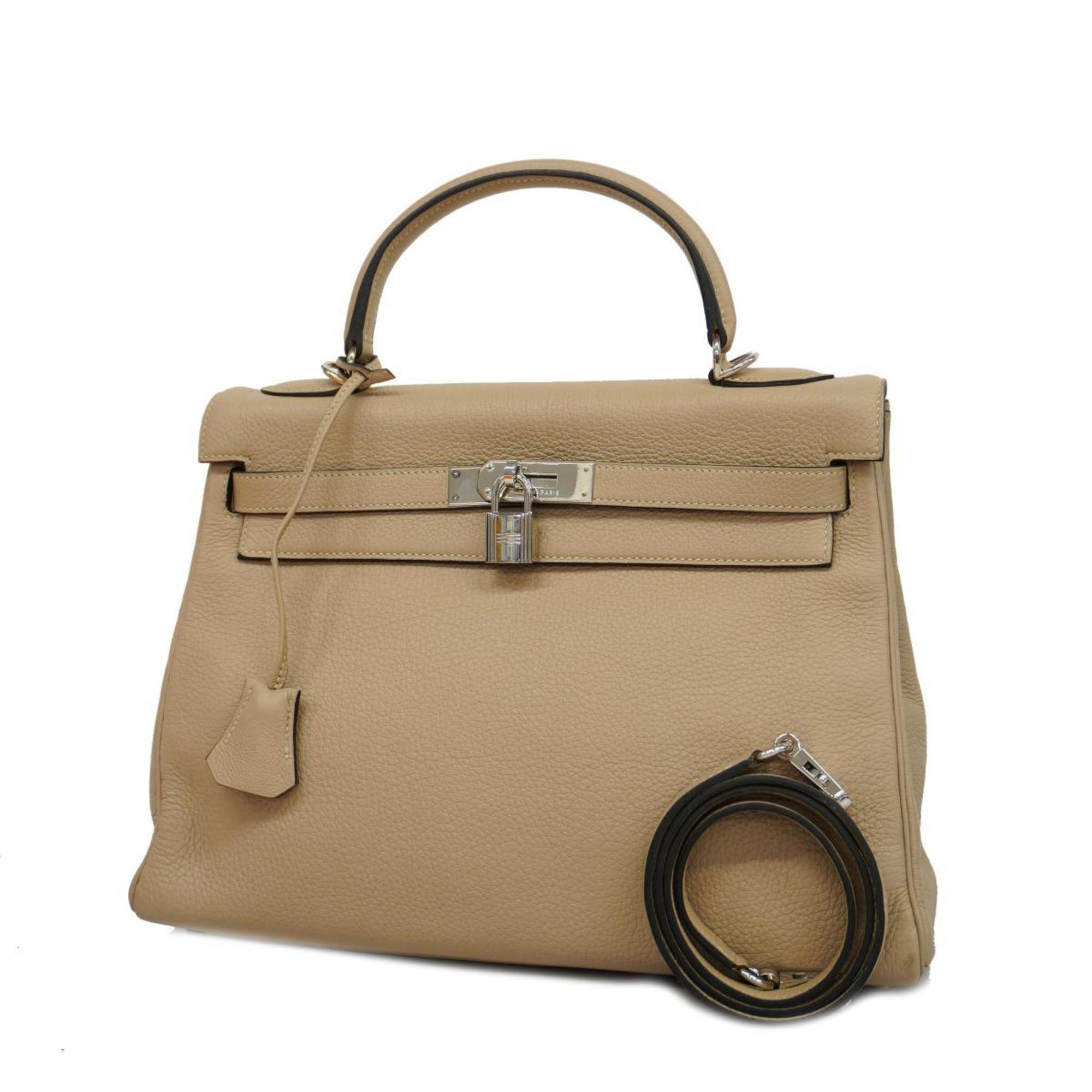 Hermes Handbag Kelly 32 □G Stamp Togo Beige Ladies