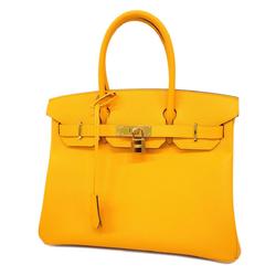 Hermes Handbag Birkin 30 D Engraved Vaux Epson Jaune Doll Ladies