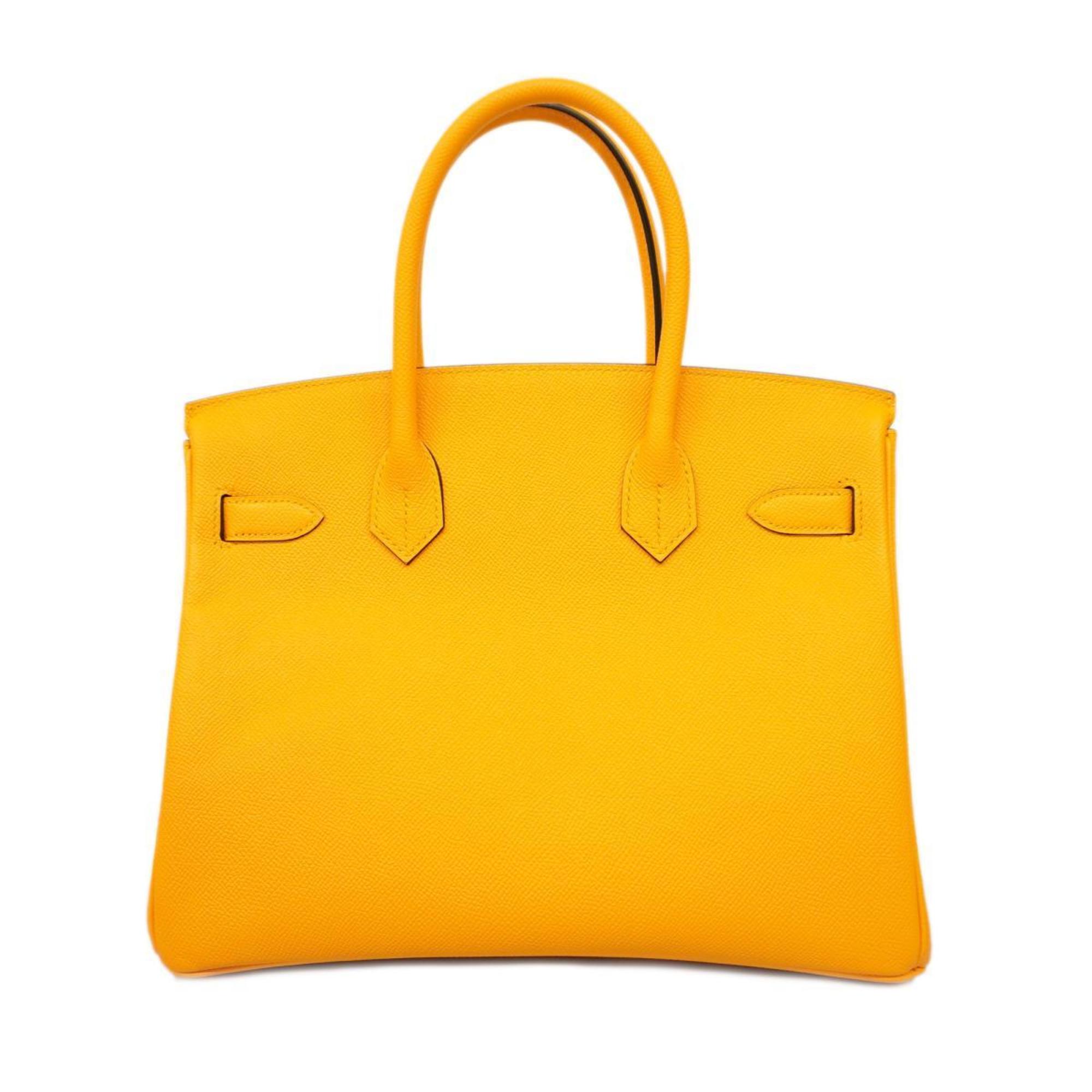 Hermes Handbag Birkin 30 D Engraved Vaux Epson Jaune Doll Ladies